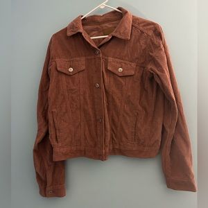 light pinkish brown corduroy jacket in size xs